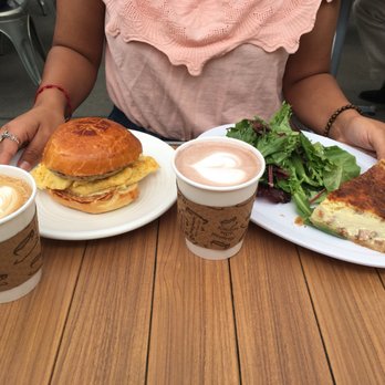 Little Ground Cafe - Latte, breakfast sandwich, hot chocolate, bacon quiche with side salad - Coffee & Tea Near Me - Glendale, California Little Ground Cafe - Latte, breakfast sandwich, hot chocolate, bacon quiche with side salad - Coffee & Tea Near Me - Glendale, California