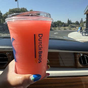 Dutch Bros Coffee - Vampire slayer blended lemonade (strawberry & pomegranate) -- delicious & refreshing! - Juice Bars & Smoothies Near Me - Riverbank, California Dutch Bros Coffee - Vampire slayer blended lemonade (strawberry & pomegranate) -- delicious & refreshing! - Juice Bars & Smoothies Near Me - Riverbank, California