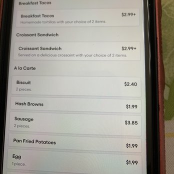 Hippo Cafe - Shot of restaurant menu this morning on Grubhub again showing croissant sandwich. - American Near Me - Hutto, Texas Hippo Cafe - Shot of restaurant menu this morning on Grubhub again showing croissant sandwich. - American Near Me - Hutto, Texas