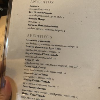 Oxomoco - Menu August 2019 - Mexican Near Me - Brooklyn, New York