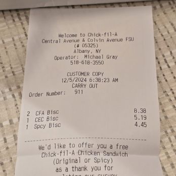 Chick-fil-A - Fast Food Near Me - Albany, New York