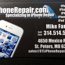 Contact information- his business card