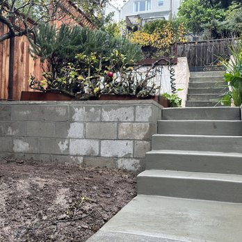 PCR Construction  - New retaining well and stairs and fence on the lest - Demolition Services Near Me - Concord, California