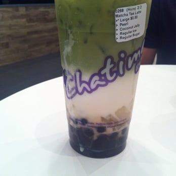 Chatime Richmond - Green tea latte with pearls and coconut jelly - Tea Rooms Near Me - Richmond, British Columbia Chatime Richmond - Green tea latte with pearls and coconut jelly - Tea Rooms Near Me - Richmond, British Columbia