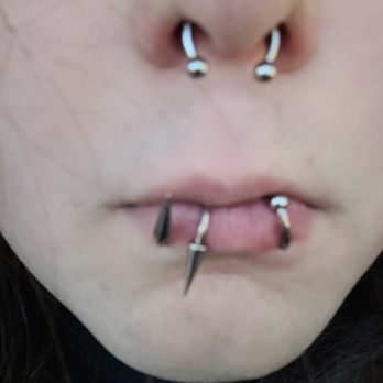 Screaming Needle Tattoo - The right lip piercing and septum piercing done by gideon. - Tattoo Near Me - Allendale, Michigan Screaming Needle Tattoo - The right lip piercing and septum piercing done by gideon. - Tattoo Near Me - Allendale, Michigan