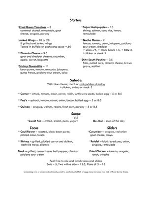 Menu photo 3 The Corner Pub Decatur, GA