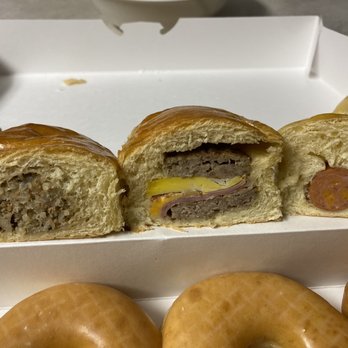 Fantasy Donuts - L2R: Boudin, Combo, Spicy Sausage & Cheddar Kolaches - Donuts Near Me - Biloxi, Mississippi Fantasy Donuts - L2R: Boudin, Combo, Spicy Sausage & Cheddar Kolaches - Donuts Near Me - Biloxi, Mississippi