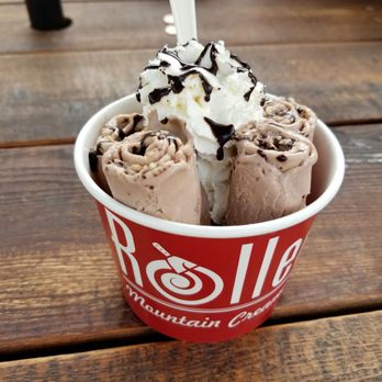 Rolled Mountain Creamery - Peanut Butter Bomb. Love that they have coconut milk. - Ice Cream & Frozen Yogurt Near Me - Reno, Nevada Rolled Mountain Creamery - Peanut Butter Bomb. Love that they have coconut milk. - Ice Cream & Frozen Yogurt Near Me - Reno, Nevada