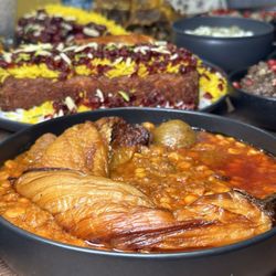 Darband Express - Darband Express - eggplant stew with veal & peas