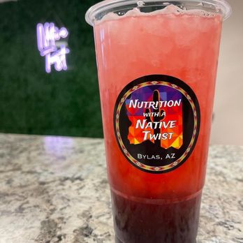 Nutrition With A Native Twist - a drink in a plastic cup - Juice Bars & Smoothies Near Me - Bylas, Arizona Nutrition With A Native Twist - a drink in a plastic cup - Juice Bars & Smoothies Near Me - Bylas, Arizona