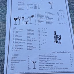 Wine list Wine list