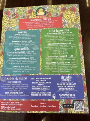 Menu photo 1 Tula Taqueria Westerville, OH Menu photo 1 Tula Taqueria Westerville, OH