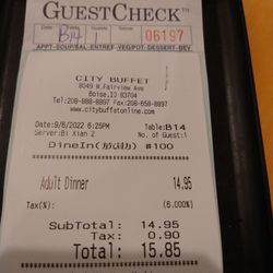 My dinner bill