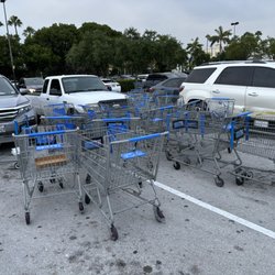 Walmart Supercenter - Uncollected carts, jamming up the parking lot