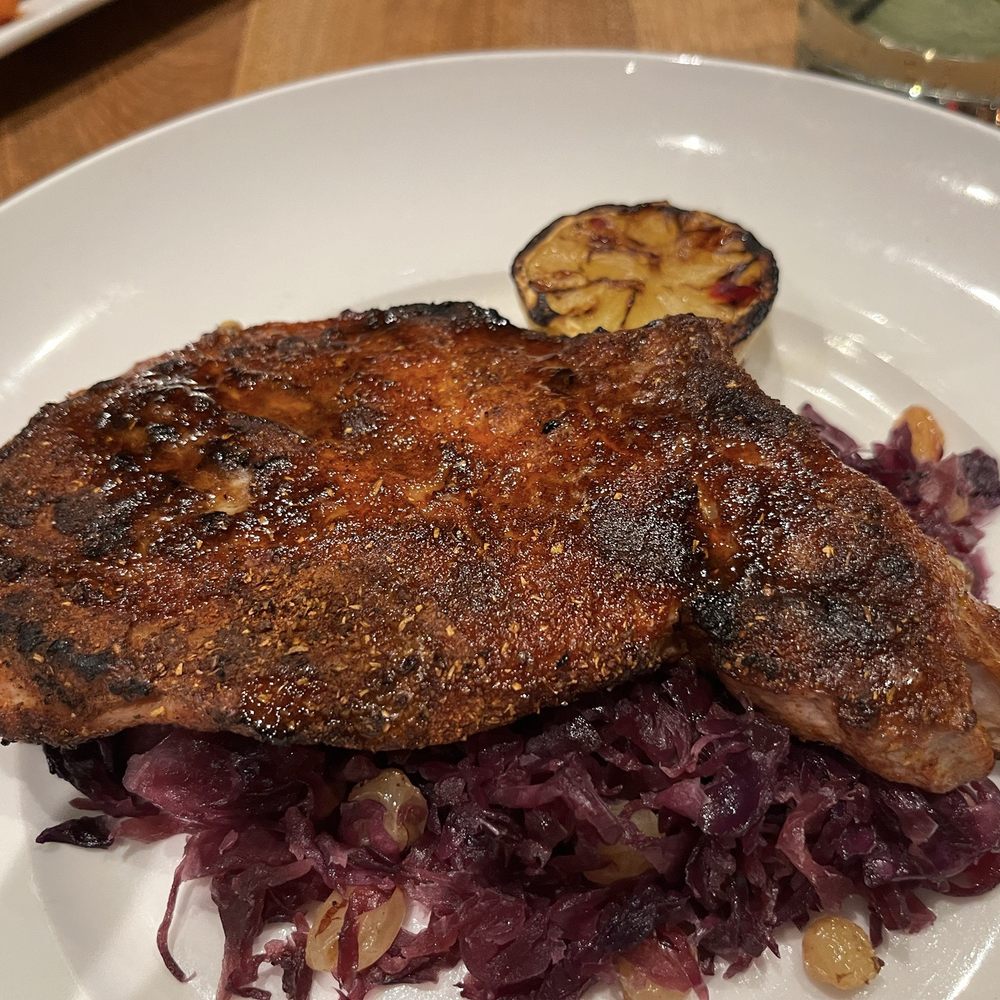 Seasons 52 - Wood-Grilled Dry-Rubbed Pork Chop - New American Near Me - Mclean, Virginia Seasons 52 - Wood-Grilled Dry-Rubbed Pork Chop - New American Near Me - Mclean, Virginia