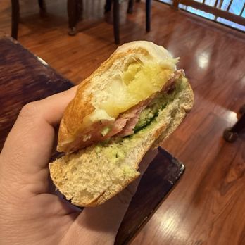 Spero Spera - Avocado Salami sandwich comes with potatoes INSIDE the sandwich. Real simple and tasty. Chewy bread. - Coffee & Tea Near Me - Honolulu, Hawaii