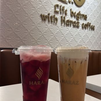 Haraz Coffee House - Iced hibiscus with blackberry & Iced Adeni - Coffee & Tea Near Me - Atlanta, Georgia Haraz Coffee House - Iced hibiscus with blackberry & Iced Adeni - Coffee & Tea Near Me - Atlanta, Georgia