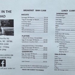 Forke In The Road - Menu
