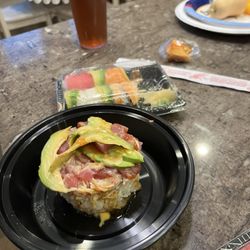 Akashi - Ahí Tower and Rainbow roll   After getting out of the house for a Sam's club TP run, getting our fav takeout was a must.