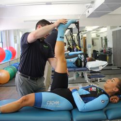 Center for Spine Care and Mobility - Hamstring stretch while patient is lying on their back