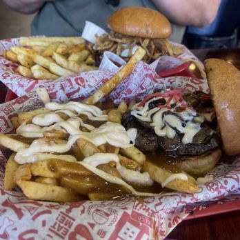 Fukuburger Chinatown - Kinoko w/jazz fries in front and tamago in back. 2024 visit. - Burgers Near Me - Las Vegas, Nevada