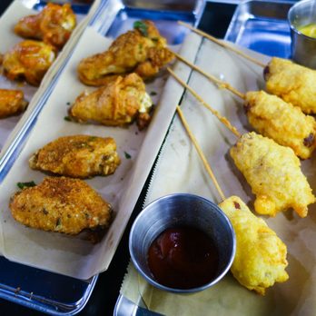 Barcode - 13 spice and pineapple mango habanero wings, corn dogs - Cocktail Bars Near Me - Garden Grove, California Barcode - 13 spice and pineapple mango habanero wings, corn dogs - Cocktail Bars Near Me - Garden Grove, California