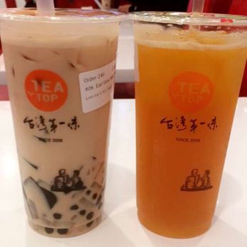 Tea Top - Tea top! #6 earl grey milk tea with 3Q and passion fruit tea. - Coffee & Tea Near Me - San Jose, California