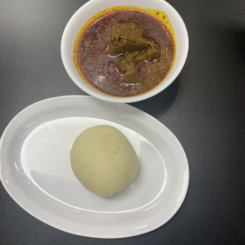 Calabar Pot - Banga Soup Made with Goat Meat & Pounded Yam - African Near Me - Frisco, Texas