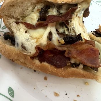 Jersey Mike's Subs - Mushroom bacon and cheese. No peppers or onions requested. Comes standard with pepppers onions - Sandwiches Near Me - Markham, Ontario