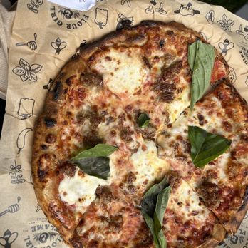 Flour Girl and Flame - Margherita Pizza with Fennel Sausage - Pizza Near Me - West Allis, Wisconsin