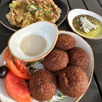 Luxor - Crispy Falafel, eggplant - Mediterranean Near Me - San Antonio, Texas Luxor - Crispy Falafel, eggplant - Mediterranean Near Me - San Antonio, Texas