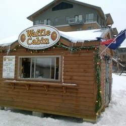 Waffle Cabin - A snowy day at #JayPeakResort #WaffleCabin