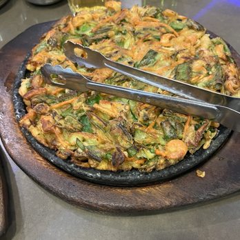 Jang Su Jang - 4. Haemul Pajeon - Seafood pancake - Korean Near Me - Milpitas, California Jang Su Jang - 4. Haemul Pajeon - Seafood pancake - Korean Near Me - Milpitas, California