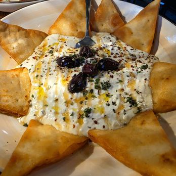 Brickstone Brewhouse - Whipped Feta Dip - Greek yogurt, feta, lemon zest and juice, olive oil, mint, aleppo pepper, honey.   The honey carries. - American Near Me - Raynham, Massachusetts