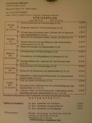 Menu photo 4 Polizeikantine Marzahn Berlin, BE