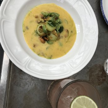 Cindy's Rooftop - Yellow melon gazpacho - New American Near Me - Chicago, Illinois Cindy's Rooftop - Yellow melon gazpacho - New American Near Me - Chicago, Illinois