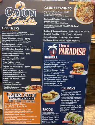 Menu photo 1 Cajun Charlies Sulphur, LA