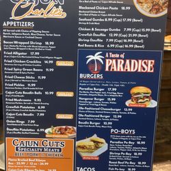 Front of menu.