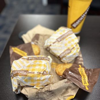 Biscuitville - a sandwich and a drink on a table - Fast Food Near Me - Greensboro, North Carolina Biscuitville - a sandwich and a drink on a table - Fast Food Near Me - Greensboro, North Carolina