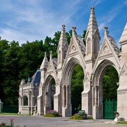 Crown Hill Foundation - Crown Hill's iconic Gothic gate, built in 1885 and located on the SE side of the cemetery at 3400 Boulevard Place.