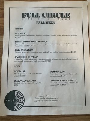 Menu photo 4 Full Circle Kitchen and Sound Covina, CA