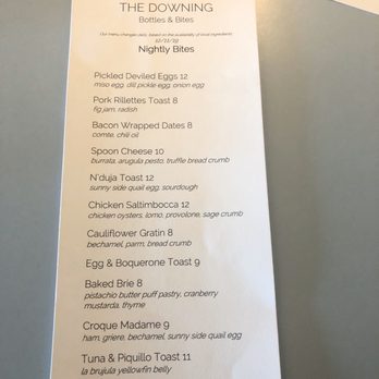 The Downing Bottles & Bites - Their appetizer menu - Wine Bars Near Me - Rockwall, Texas