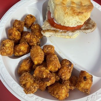 Debbie's Snack Bar - Tenderloin biscuit and tots - Hot Dogs Near Me - Hamptonville, North Carolina Debbie's Snack Bar - Tenderloin biscuit and tots - Hot Dogs Near Me - Hamptonville, North Carolina
