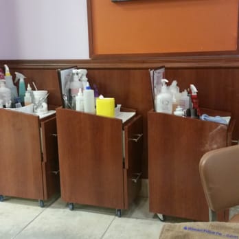 Pink and White Nails - Carts... store used files and unsteralized implements. These three have been pushed over while I've been here. - Nail Salons Near Me - Riverview, Florida