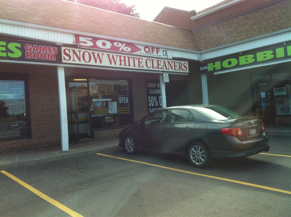 white dry cleaners