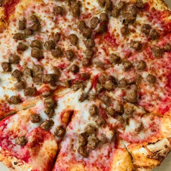 Pizza 101 - $7.99 14" 1 topping Sausage pizza - American Near Me - Fontana, California Pizza 101 - $7.99 14" 1 topping Sausage pizza - American Near Me - Fontana, California
