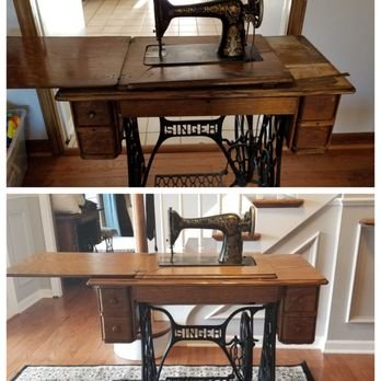 Catalyst Restorations - Singer sewing machine (before & after) - Furniture Repair Near Me