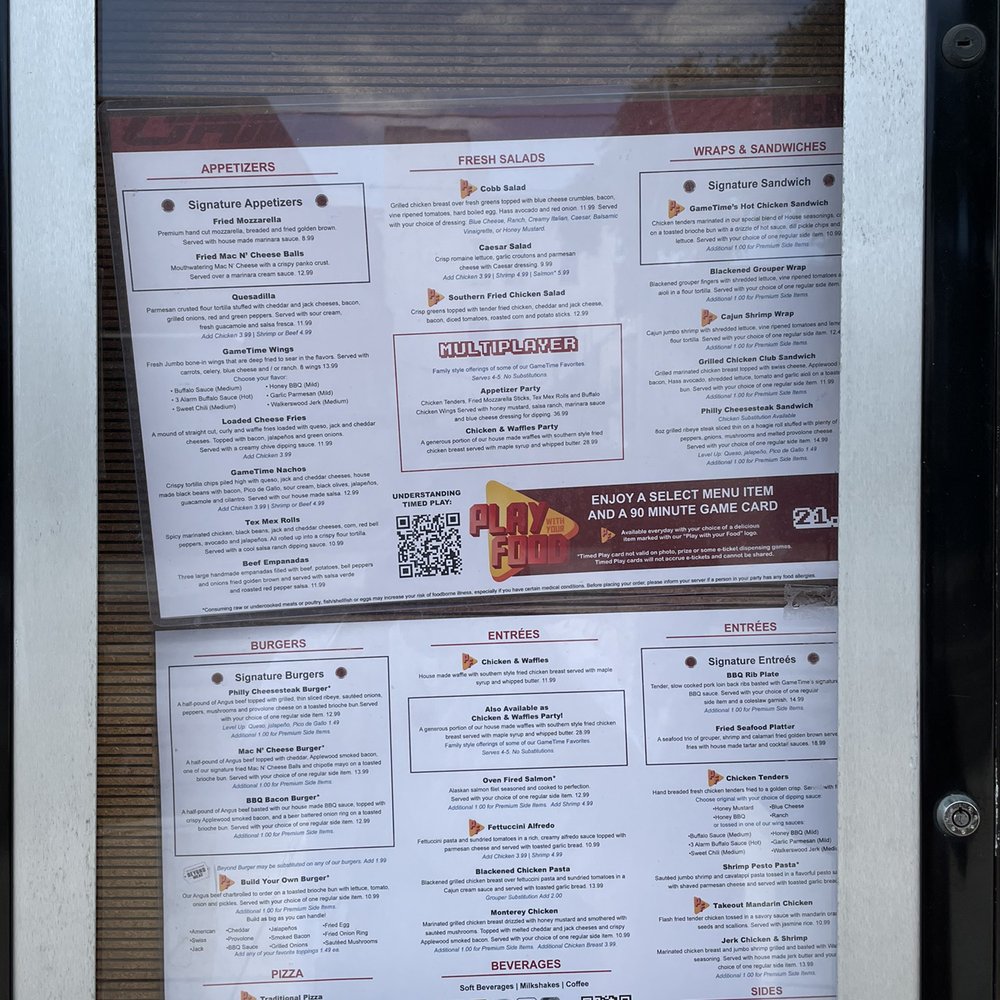 GameTime - The eat and play combos on the menus - American Near Me - Tampa, Florida