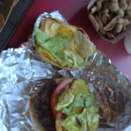 Burger with lots of toppings