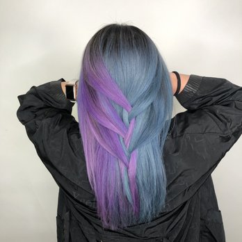 Xcellent Hair Square - Half purple half blue. Loving it! - Hair Salons Near Me - Flushing, New York Xcellent Hair Square - Half purple half blue. Loving it! - Hair Salons Near Me - Flushing, New York